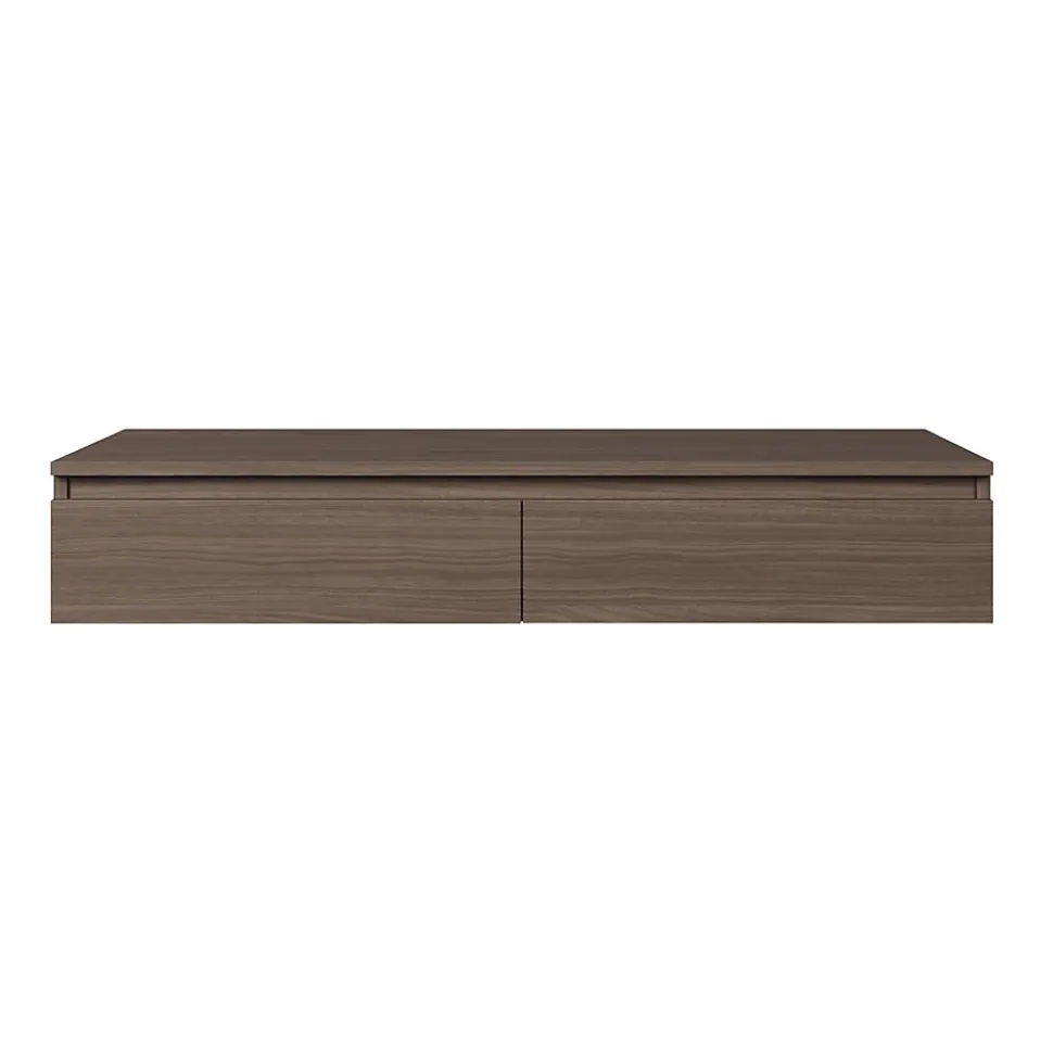 Coiffeuse bureau 2 tiroirs noyer du Wisconsin 120 cm BEMMI