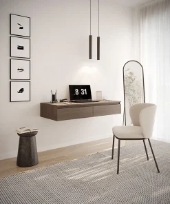 Coiffeuse bureau 2 tiroirs noyer du Wisconsin 120 cm BEMMI
