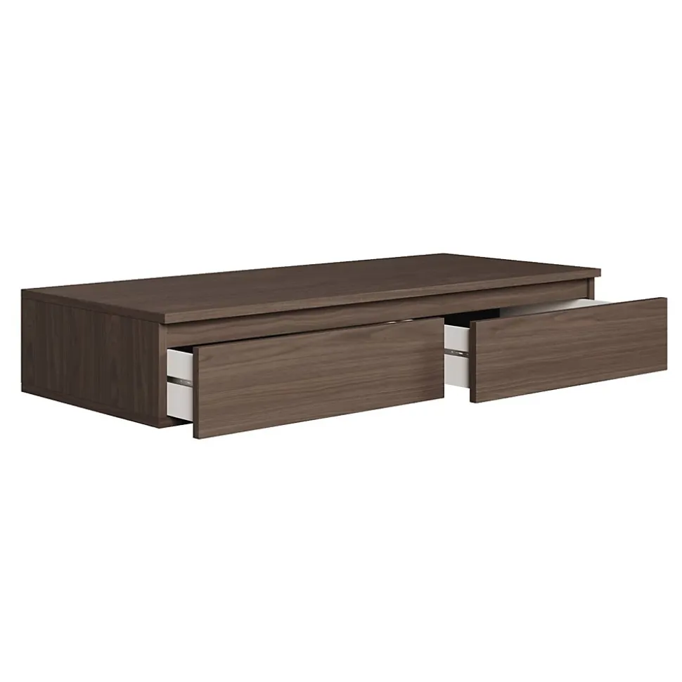 Coiffeuse bureau 2 tiroirs noyer du Wisconsin 120 cm BEMMI