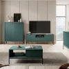 Coiffeuse bureau 2 tiroirs vert avec pieds noirs 104 cm VELLORE