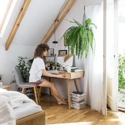 Coiffeuse bureau avec miroir Vox Nature Bois
