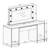 Coiffeuse double avec miroir à LEDs - 9 tiroirs - Blanc brillant - JENEMI