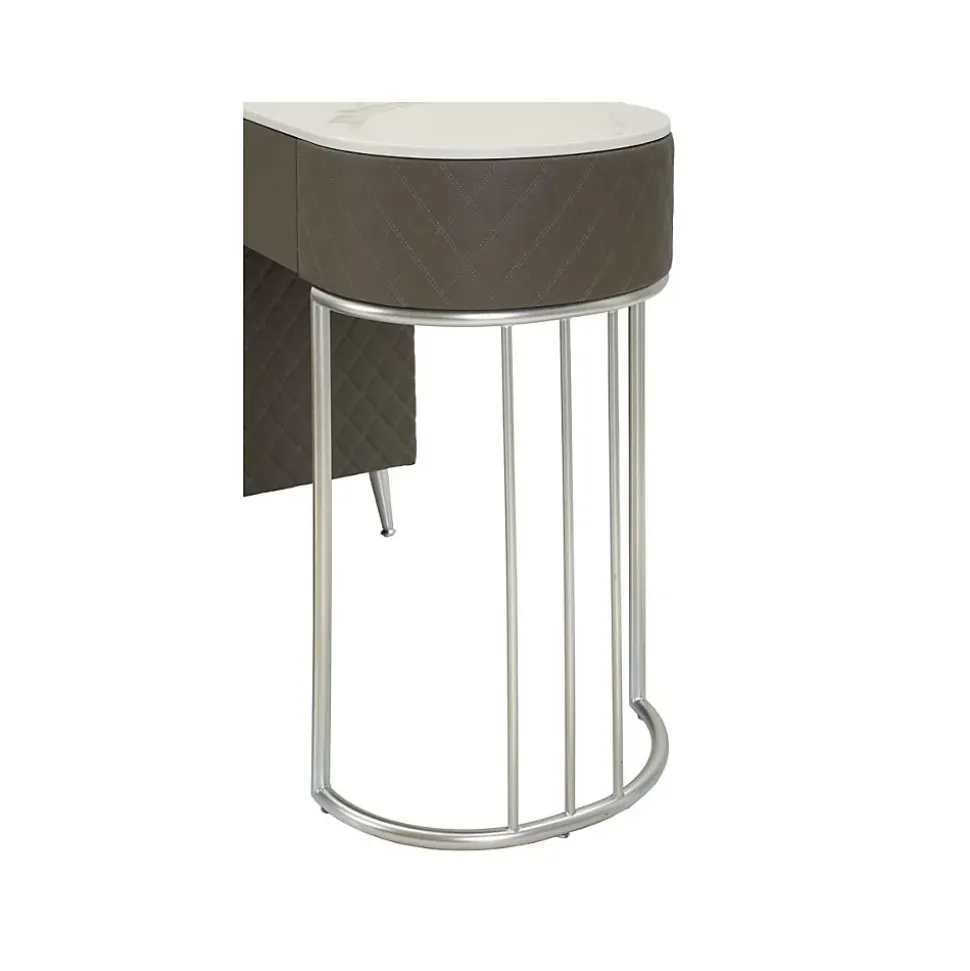 Coiffeuse effet matelassé avec tabouret Sharon