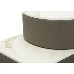 Coiffeuse effet matelassé avec tabouret Sharon