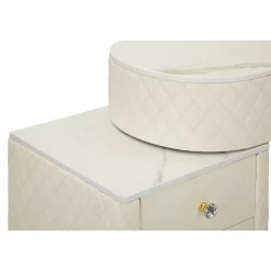 Coiffeuse effet matelassé avec tabouret Sharon