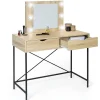 Coiffeuse LOUISA design industriel avec miroir LED