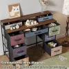 Coiffeuse, meuble avec 9 tiroirs, plateau en bois, pieds réglables et système anti-basculement, 212x40x91.2 cm, Multicolore