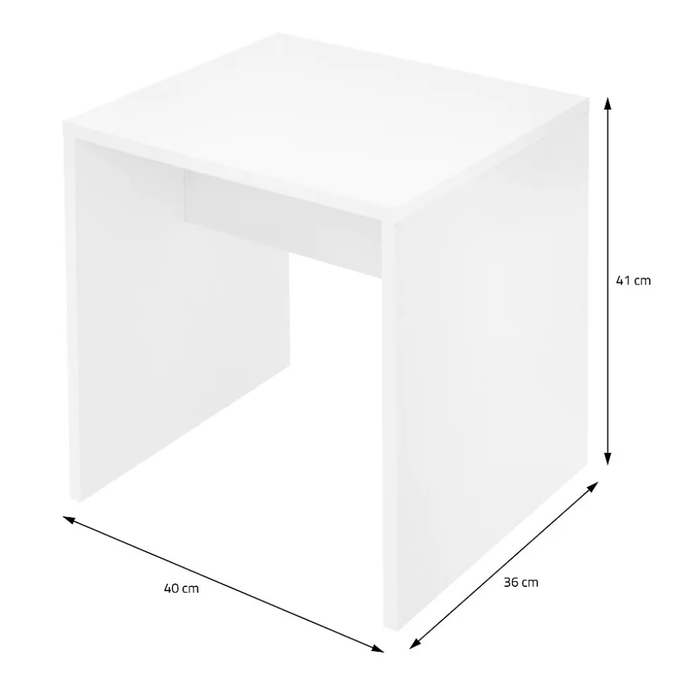 Coiffeuse moderne avec miroir + tabouret de maquillage en MDF blanc 90x38x138 cm