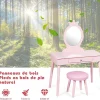 Coiffeuse pour enfants avec tabouret coiffeuse et chaise table cosmetique avec miroir et tiroir egalement comme bureau