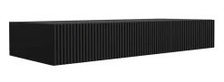 Coiffeuse suspendue avec deux tiroirs, façade rainurée - Couleur : noir, 100 x 40 x 16 cm