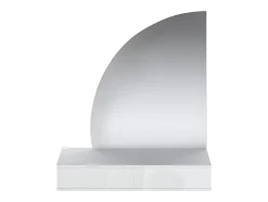 Coiffeuse suspendue avec miroir à LEDs - 2 tiroirs - Blanc brillant - JINEZA