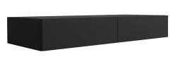 Coiffeuse suspendue avec deux tiroirs, façade lisse - Couleur : noir, 100 x 40 x 16 cm