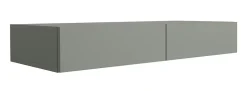 Coiffeuse suspendue avec deux tiroirs, façade lisse - couleur : aloès vert, 100 x 40 x 16 cm