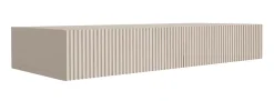 Coiffeuse suspendue avec deux tiroirs, façade rainurée - Couleur : cachemire, 100 x 40 x 16 cm