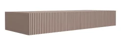 Coiffeuse suspendue avec deux tiroirs, façade rainurée - Couleur : brun caramel, 100 x 40 x 16 cm