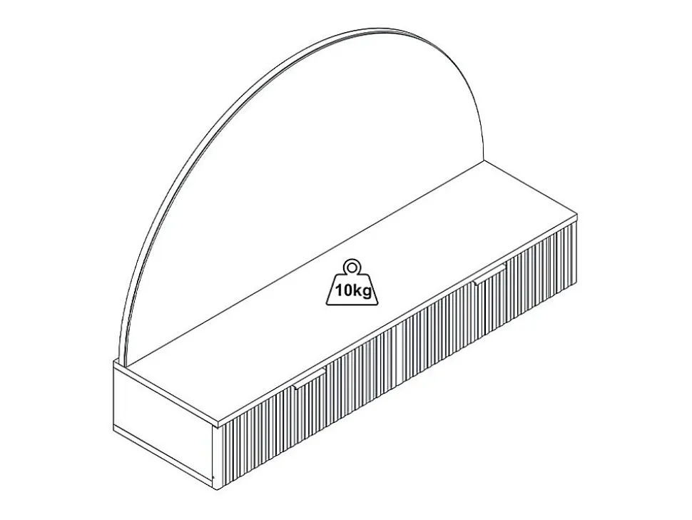 Coiffeuse suspendue avec miroir et LEDs - 2 tiroirs - Blanc - FRALYN
