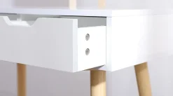Coiffeuse table de maquillage avec miroir LED et tabouret coloris blanc H129 x L80 x P40 cm