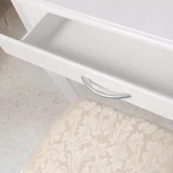 Coiffeuse table de maquillage commode avec miroir tiroirs et tabouret blanc MDF