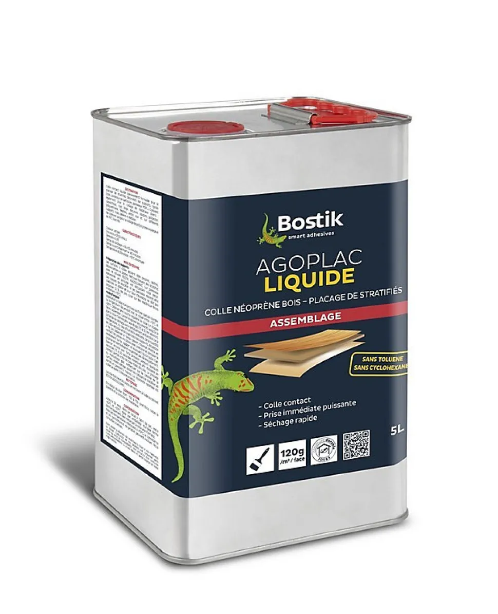 Colle néoprène liquide AGOPLAC 5L - BOSTIK - 30604660