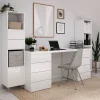 Colonne de rangement blanche sur pieds avec tiroirs et porte GoodHome Atomia H. 161 x L. 37,5 x P. 35 cm