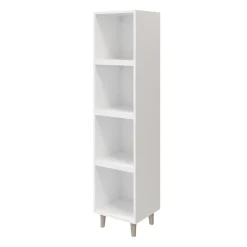 Colonne de rangement blanche sur pieds avec tiroirs et porte GoodHome Atomia H. 161 x L. 37,5 x P. 35 cm