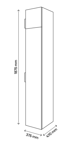Colonne de rangement blanche GoodHome Atomia avec portes battantes H. 187,5 x L. 37,5 x P. 47 cm
