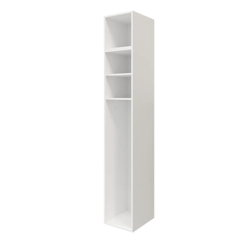Colonne de rangement blanche GoodHome Atomia avec portes battantes H. 187,5 x L. 37,5 x P. 47 cm