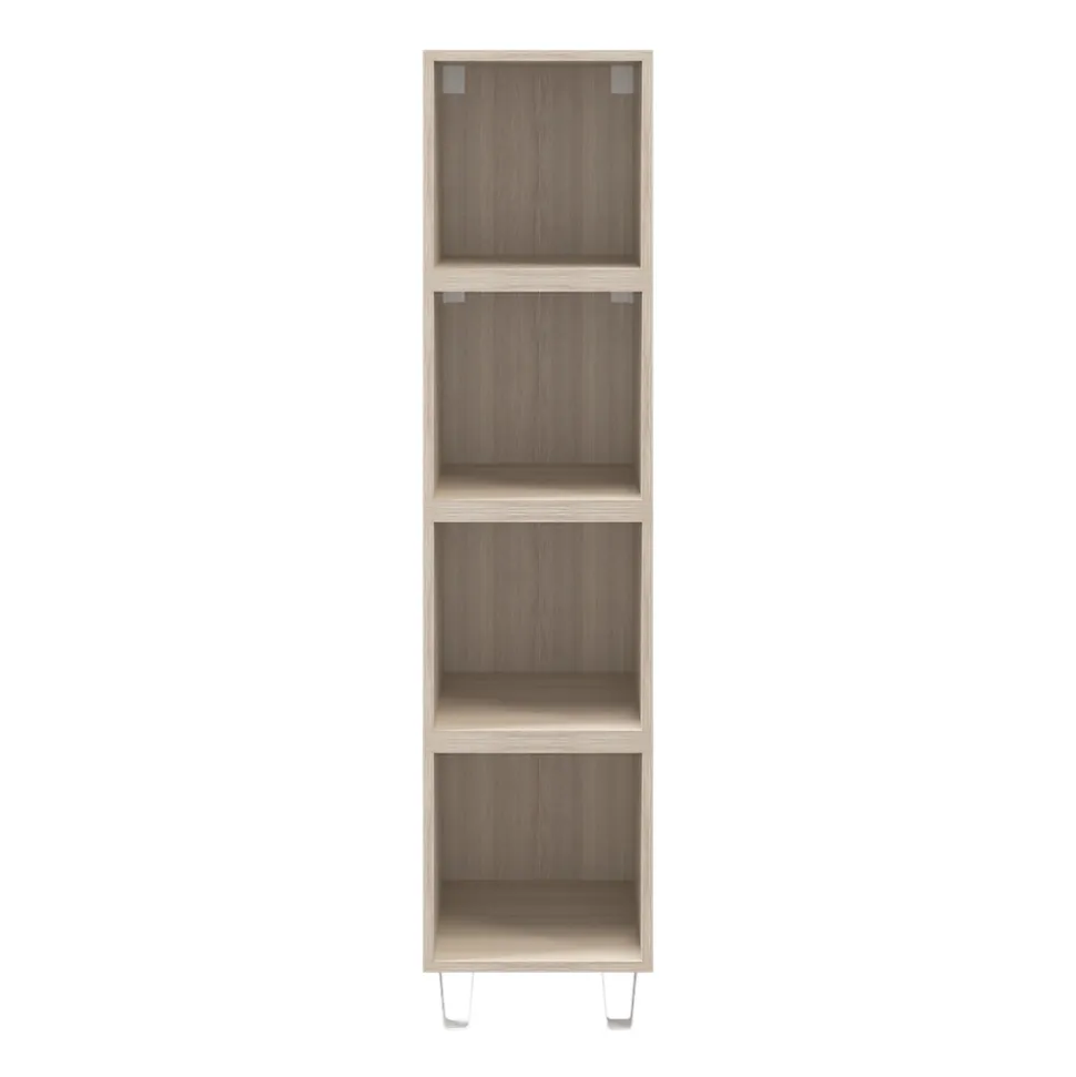 Colonne de rangement sur pieds effet chêne GoodHome Atomia H. 161 x L. 37,5 x P. 35 cm