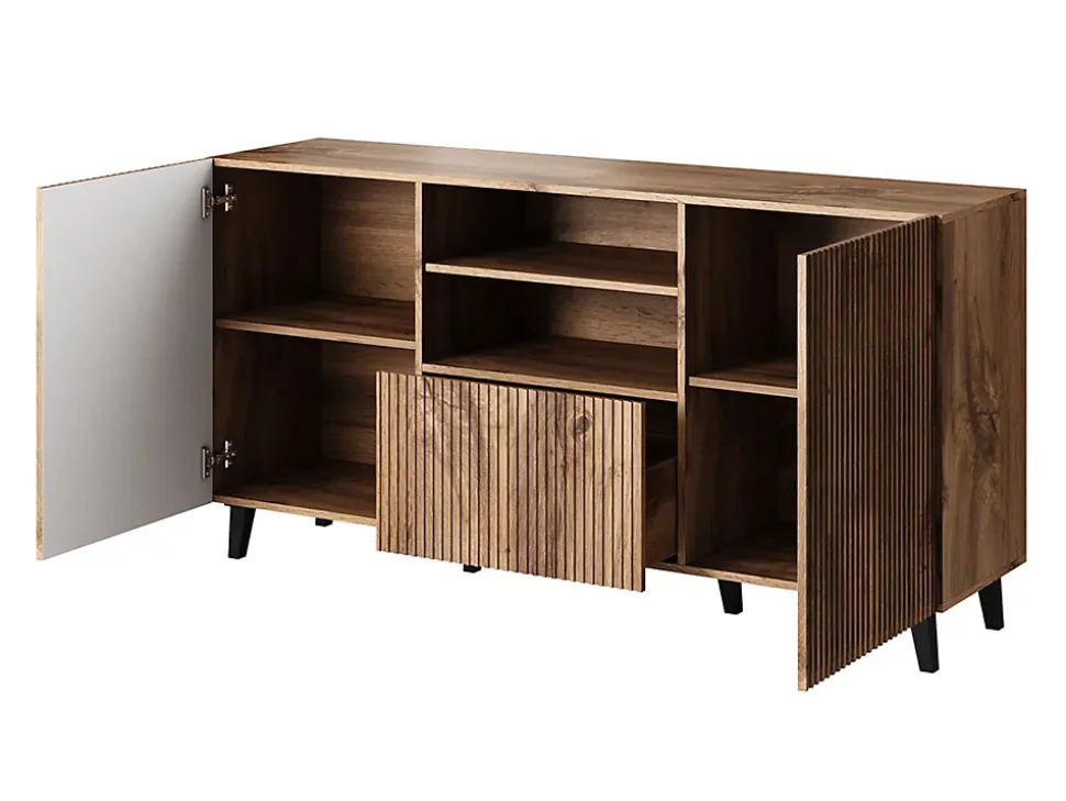 Come - buffet bas - effet bois - 2 portes, 1 tiroir et 1 niche - 150 cm - Best Mobilier