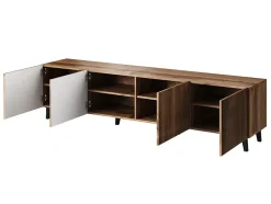 Come - meuble TV - effet bois - 4 portes - 200 cm - Best Mobilier