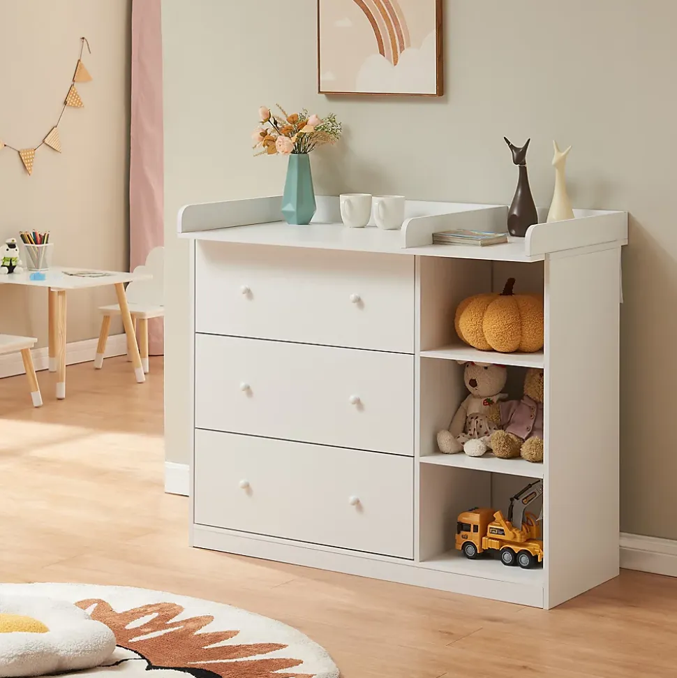 Commode à langer Beldinupp avec plan à langer blanc en.casa