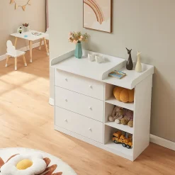 Commode à langer Beldinupp avec plan à langer blanc en.casa
