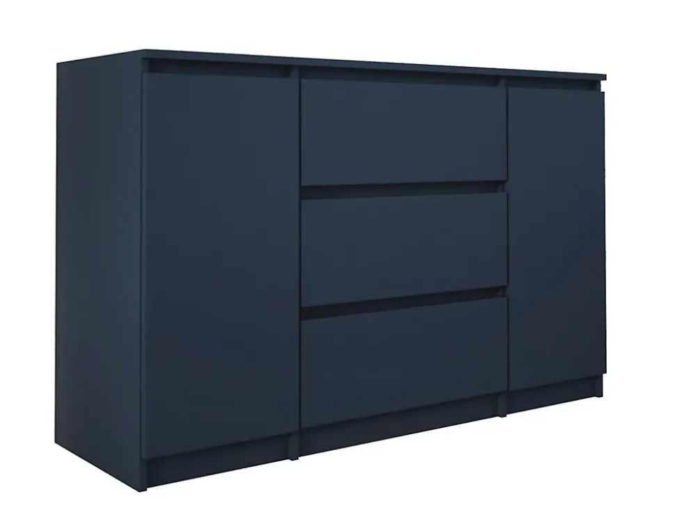 Commode 2 portes 3 tiroirs, 120 x 78 x 39 cm, couleur: marine