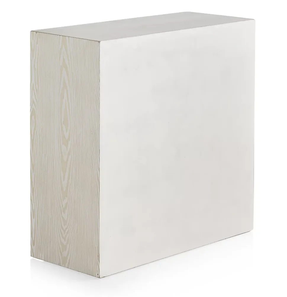 Commode 2 portes en frêne blanc patiné