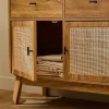 Commode 2 portes en rotin et 2 tiroirs L90 cm - ALIA