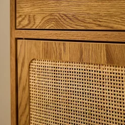 Commode 2 portes en rotin et 2 tiroirs L90 cm - ALIA