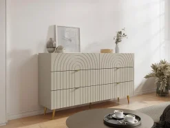 Commode 6 tiroirs - Beige - NORSIM