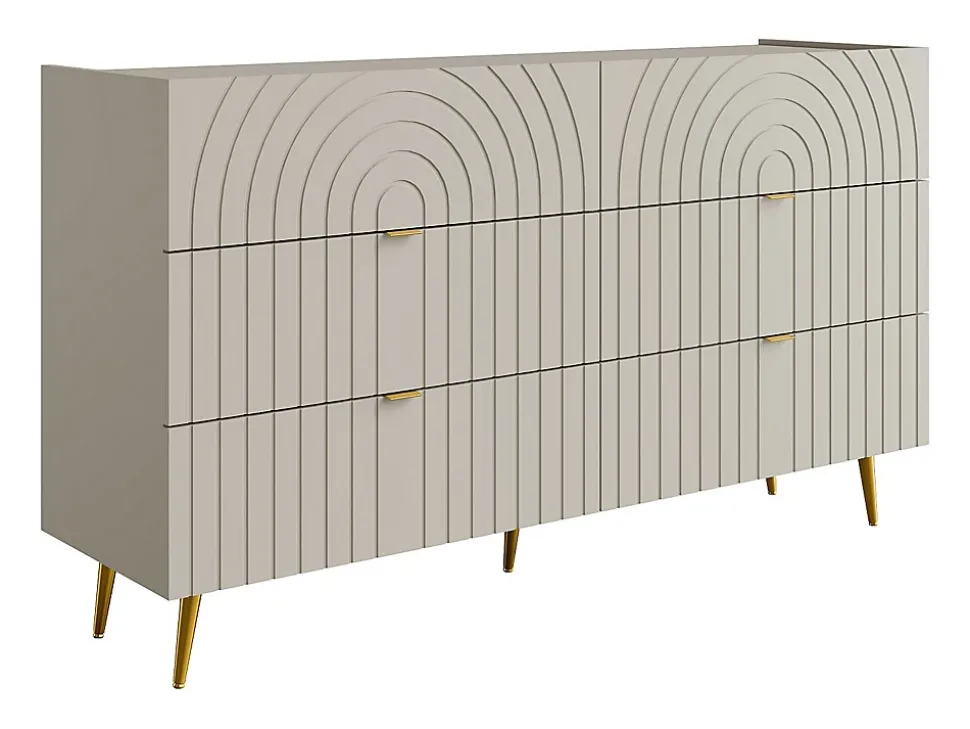 Commode 6 tiroirs - Beige - NORSIM