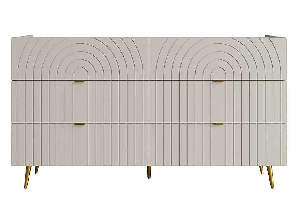 Commode 6 tiroirs - Beige - NORSIM
