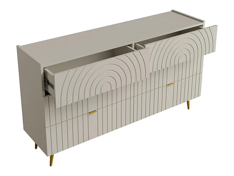 Commode 6 tiroirs - Beige - NORSIM