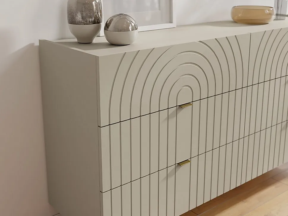 Commode 6 tiroirs - Beige - NORSIM