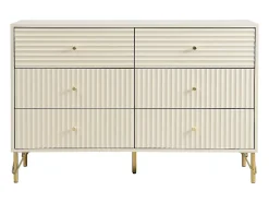 Commode 6 tiroirs - Beige - LOUREO