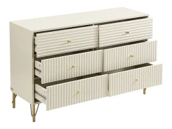 Commode 6 tiroirs - Beige - LOUREO