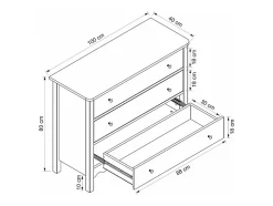Commode 3 tiroirs - Blanc - ILIZANA