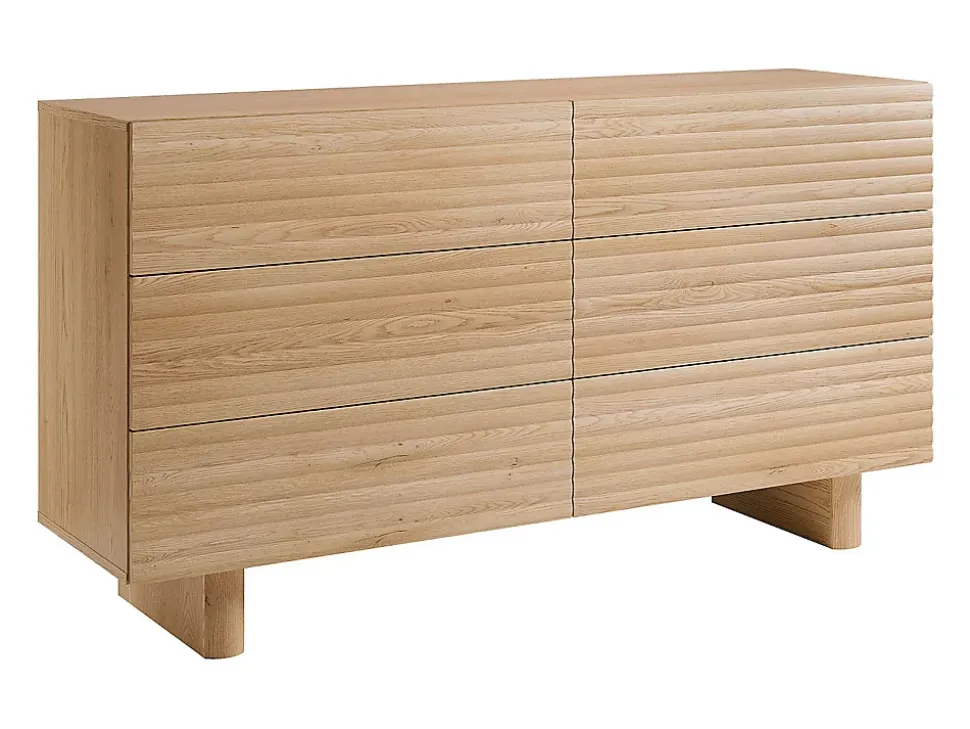 Commode 6 tiroirs - MDF - Coloris : Naturel - LUDIMA