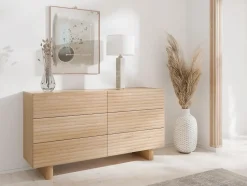 Commode 6 tiroirs - MDF - Coloris : Naturel - LUDIMA