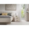 Commode 4 tiroirs AMALIE Coloris beige sable L100 x H93 x P42 cm Finition élégante et formes douces