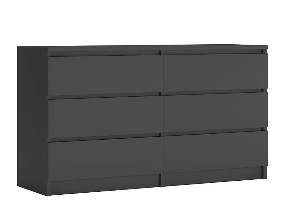 Commode 6 Tiroirs Anthracite, 140 X 39 X 79 Cm