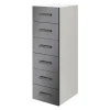 Commode 6 tiroirs anthracite et blanc GoodHome Atomia H. 112,5 x L. 37,5 x P. 47 cm