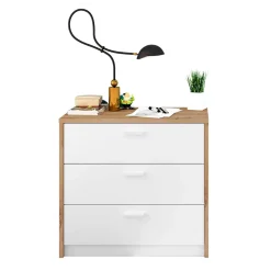 Commode 3 tiroirs avec bureau extensible L81 à 130 cm - KOMMO